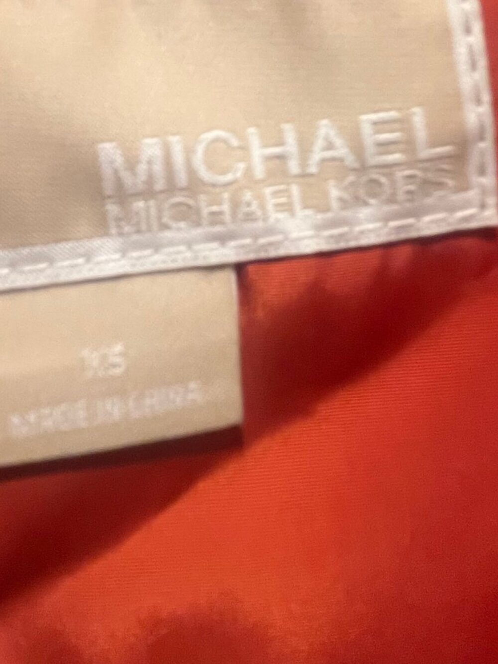 Michael Kors Chevron Quilted Pillow Collar Puffer Coat - Rust Orange XS